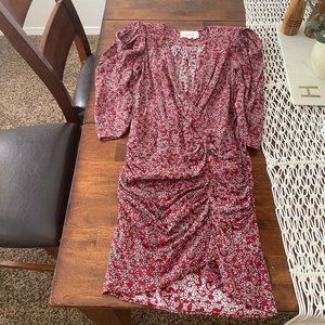 ba&sh red floral Carmin dress